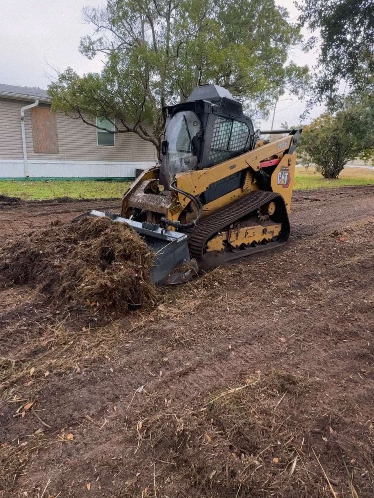 Grading and site preparation for new home construction in Lake County