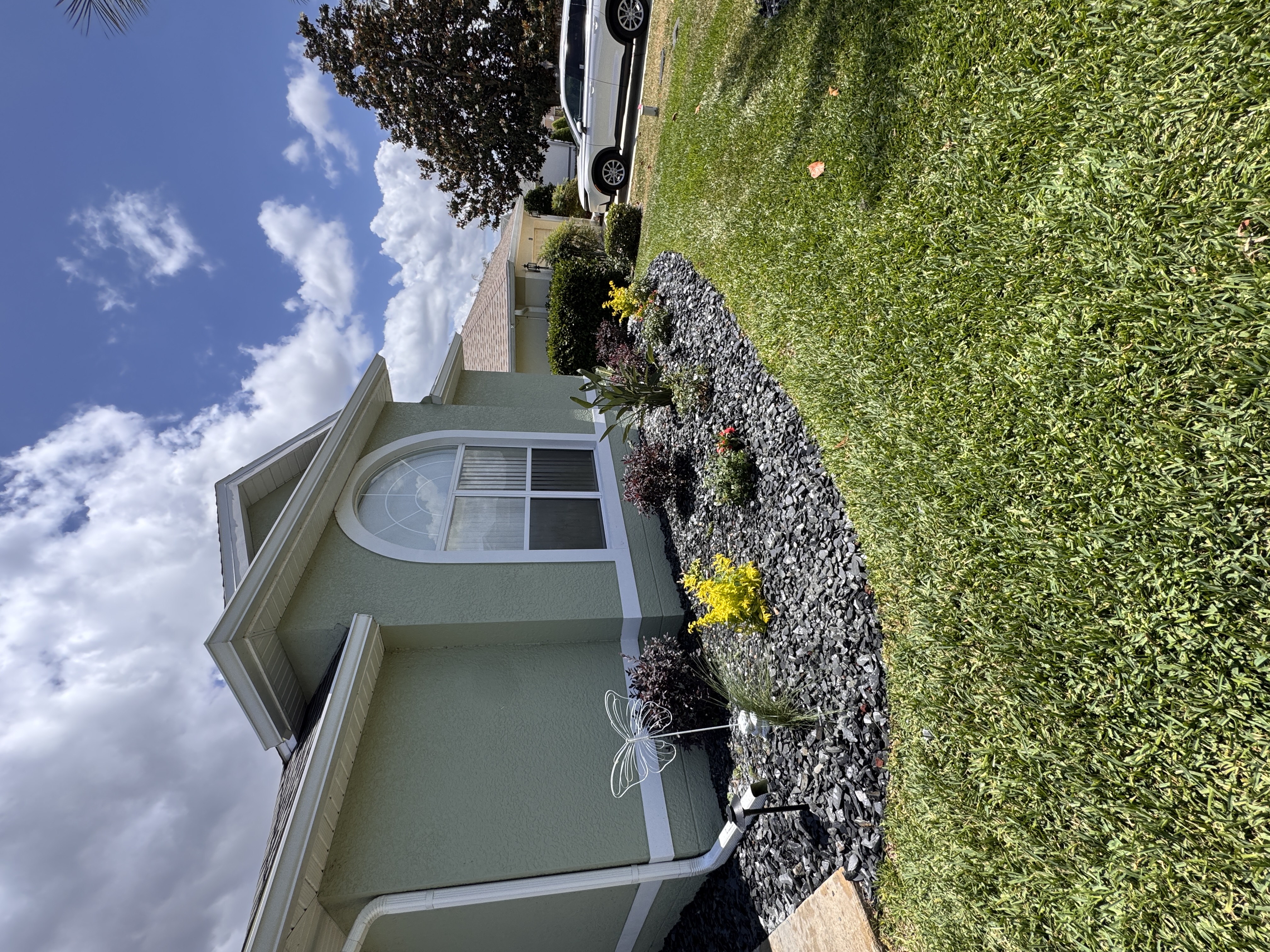 Finished landscaping installation on a Lake County, FL property